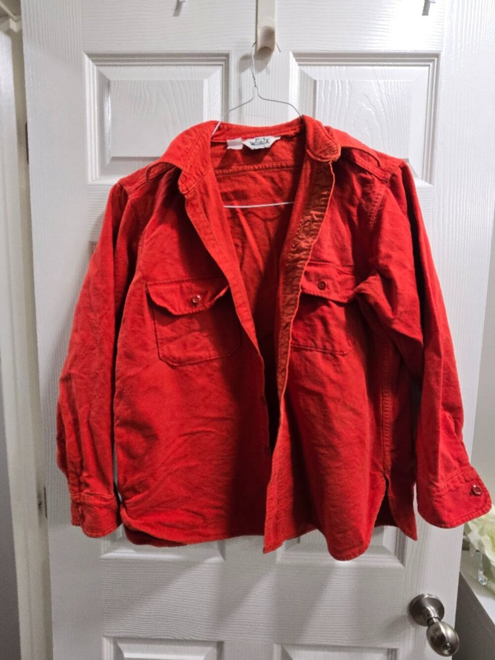 VTG Woolrich Red Long Sleeve Button Up Mens Shirt